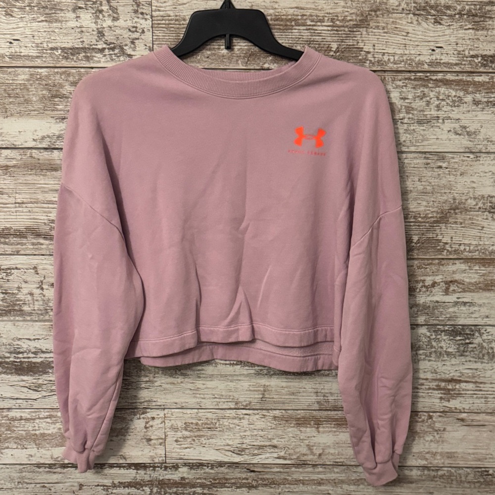 Under Armour Women's Light Purple Cropped Sweatshirt